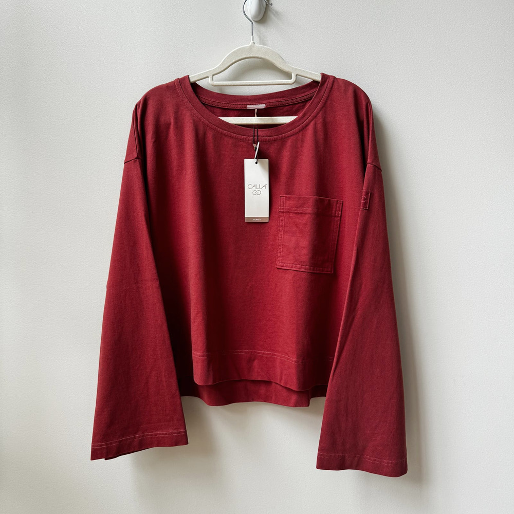 Calia Heavyweight Cotton Long-Sleeved Top w Flared arms - NWT SZ Small